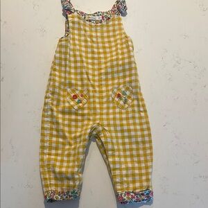 Yellow Gingham Kids Overalls